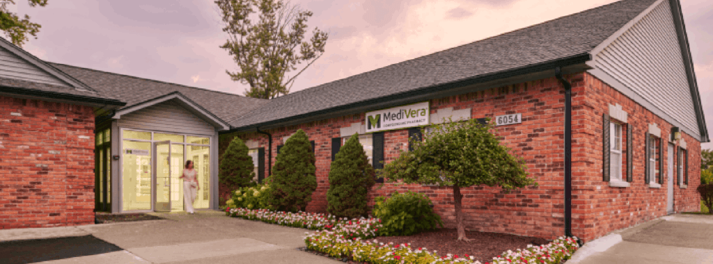 The front of a brick building with a sign that reads "MediVera."